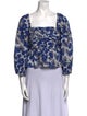 Weekend Max Mara Floral Print Square Neckline Crop Top