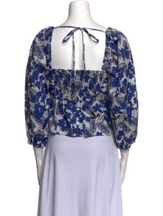 Weekend Max Mara Floral Print Square Neckline Crop Top