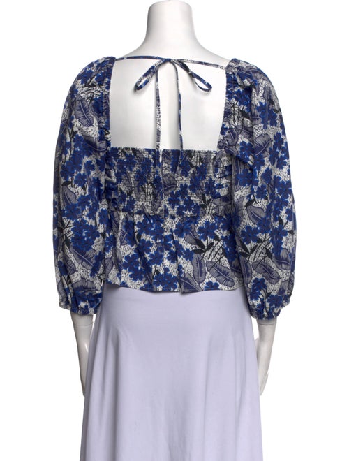 Weekend Max Mara Floral Print Square Neckline Crop Top