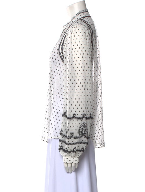 Weekend Max Mara Printed Mock Neck Button-Up Top