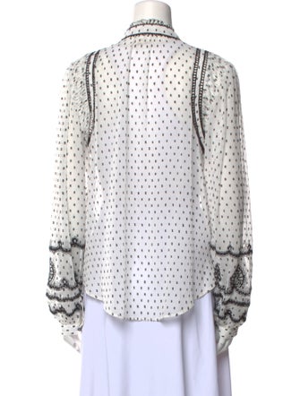 Weekend Max Mara Printed Mock Neck Button-Up Top