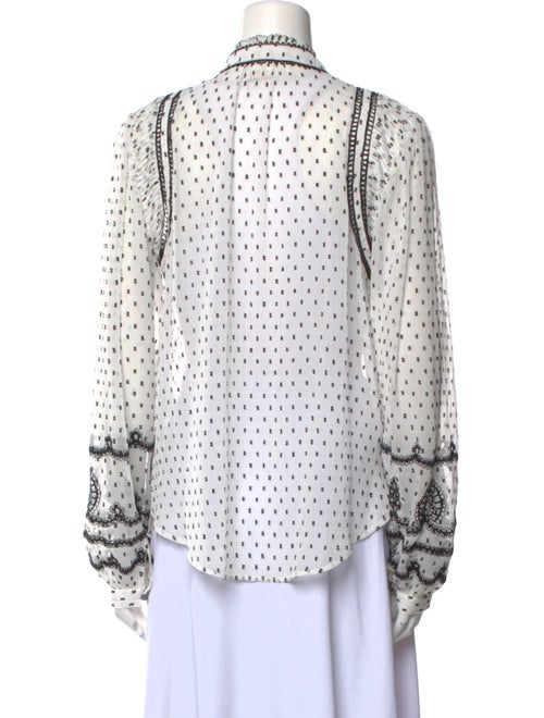 Weekend Max Mara Printed Mock Neck Button-Up Top