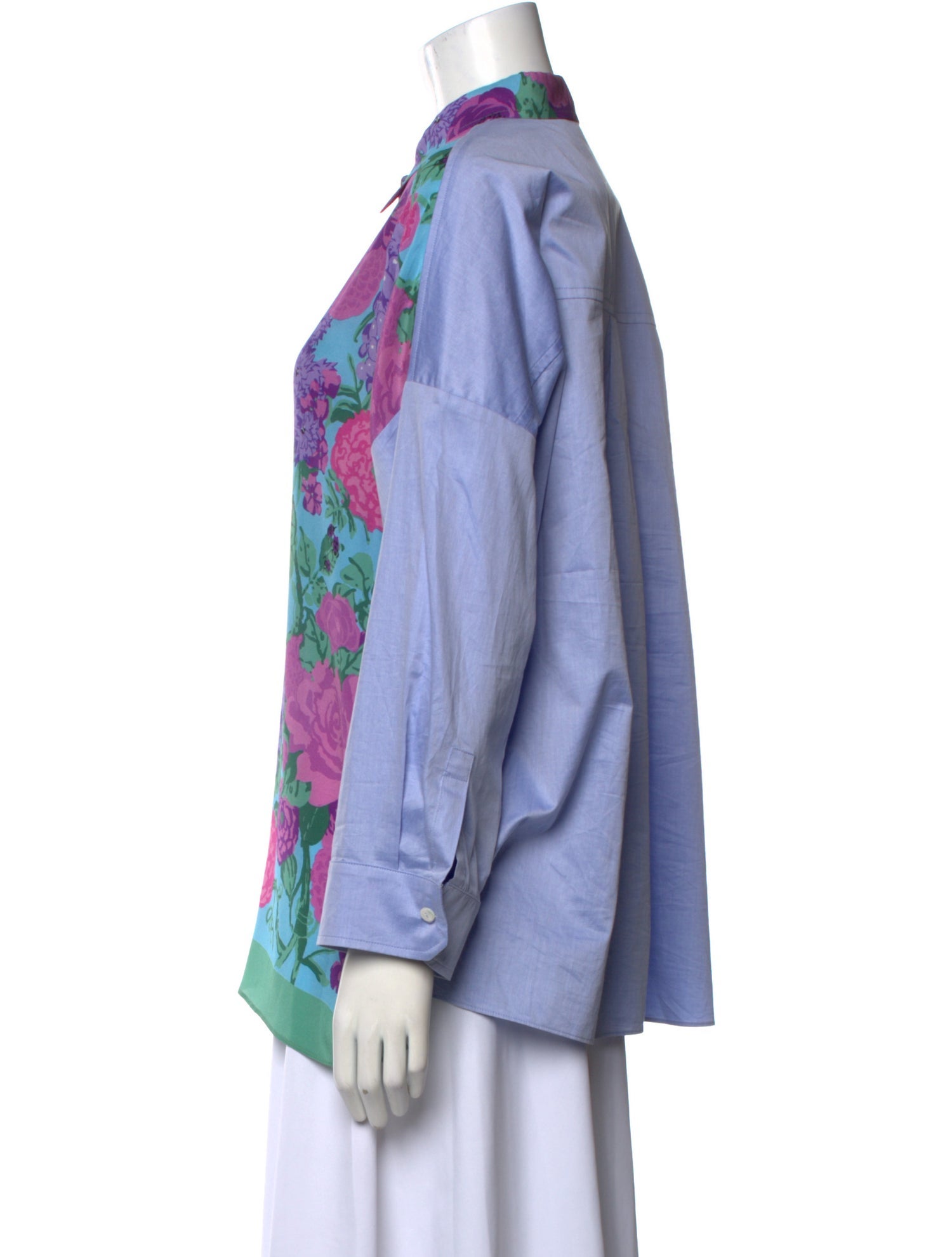 Weekend Max Mara Floral Print Long Sleeve Button-Up Top