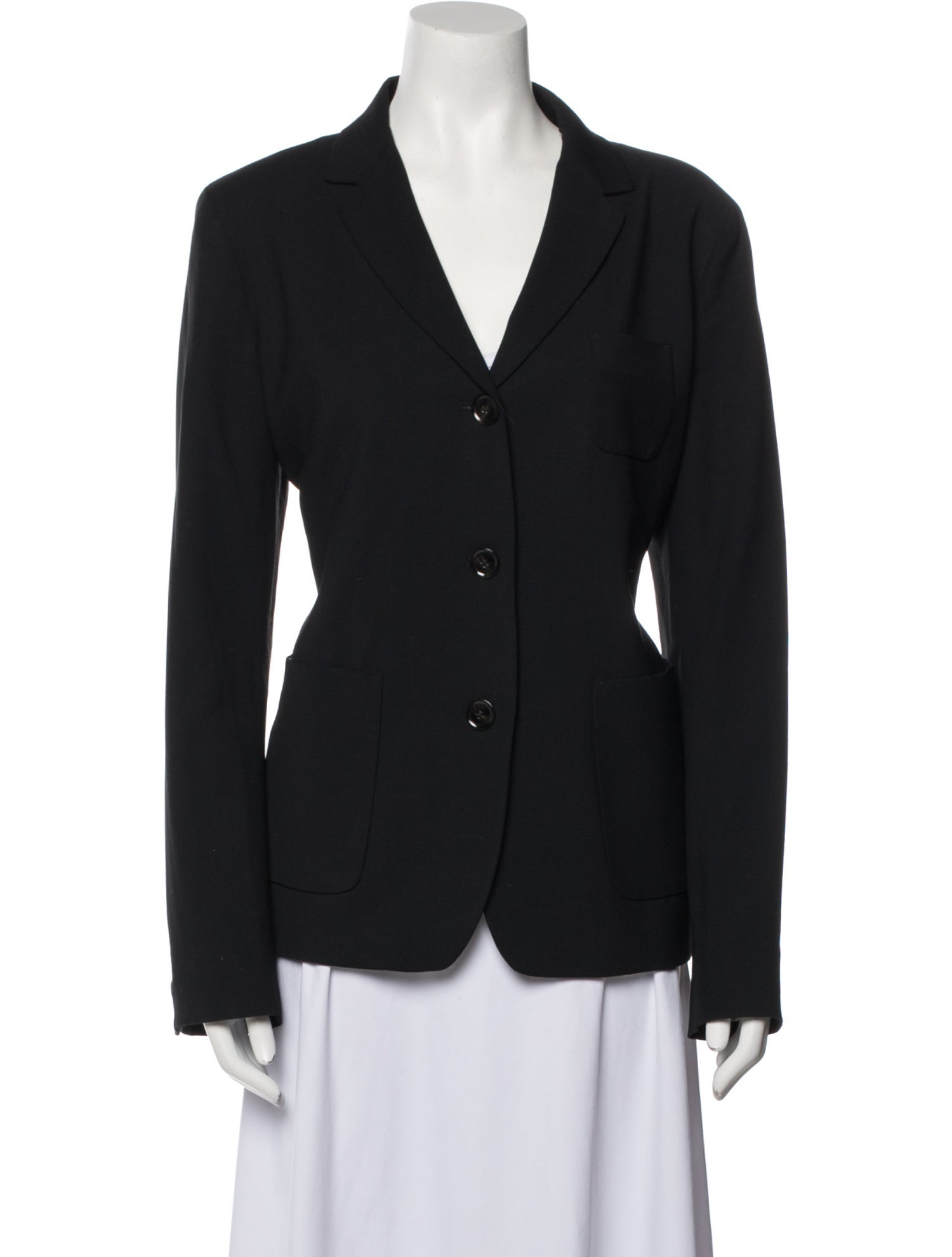 Max Mara Black Fleece Wool Blazer