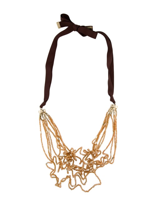 Weekend Max Mara Bead & Ribbon Collar Necklace