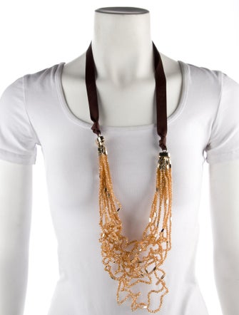 Weekend Max Mara Bead & Ribbon Collar Necklace