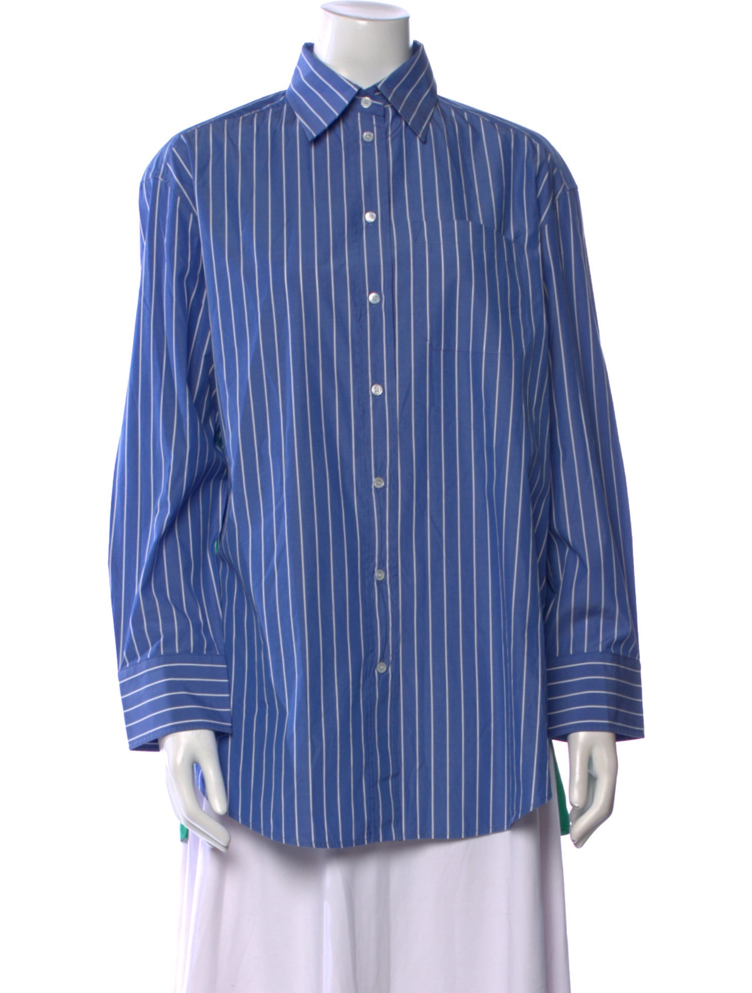 Weekend Max Mara Striped Long Sleeve Button-Up Top