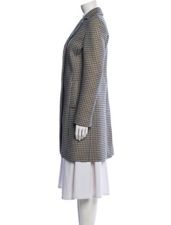Weekend Max Mara Virgin Wool Plaid Print Coat