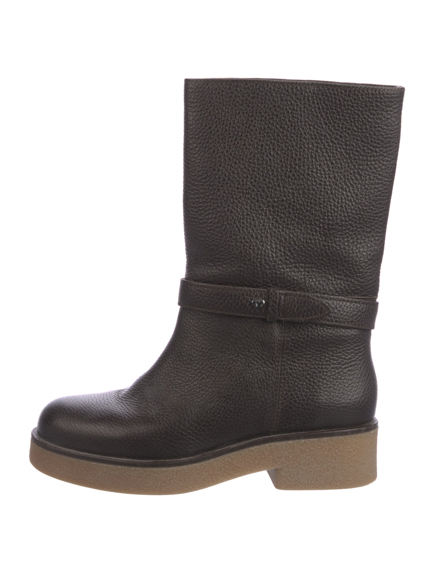 Weekend Max Mara Leather Colorblock Pattern Moto Boots