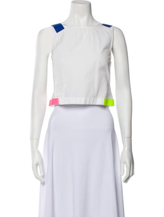Weekend Max Mara Square Neckline Sleeveless Crop Top