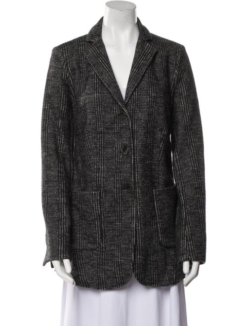 Weekend Max Mara Virgin Wool Plaid Print Coat