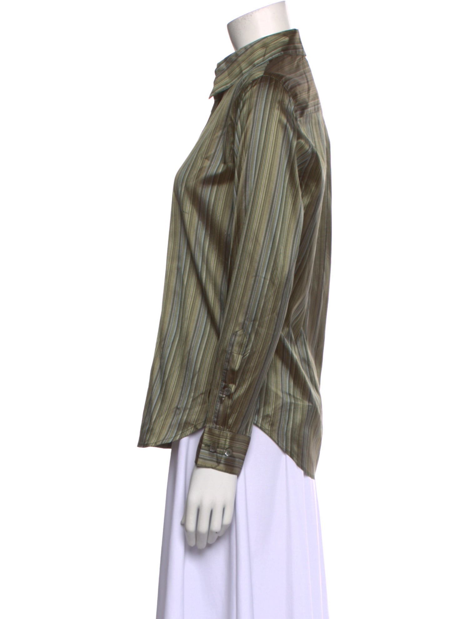 Weekend Max Mara Silk Striped Button-Up Top
