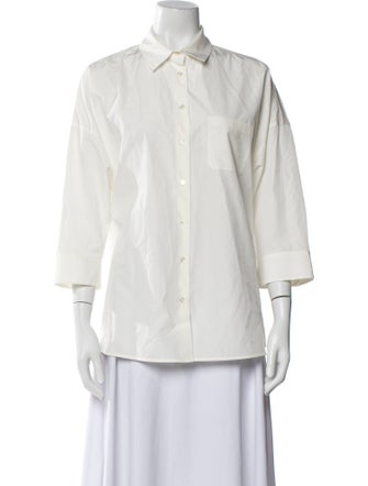 Weekend Max Mara Three-Quarter Sleeve Button-Up Top