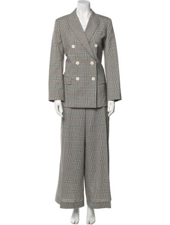 Weekend Max Mara Plaid Print Pantsuit