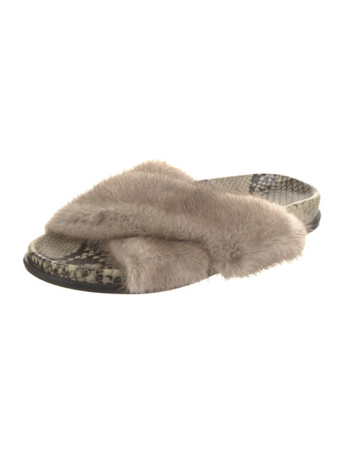 Weekend Max Mara Shearling Animal Print Slides