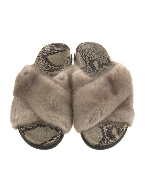 Weekend Max Mara Shearling Animal Print Slides