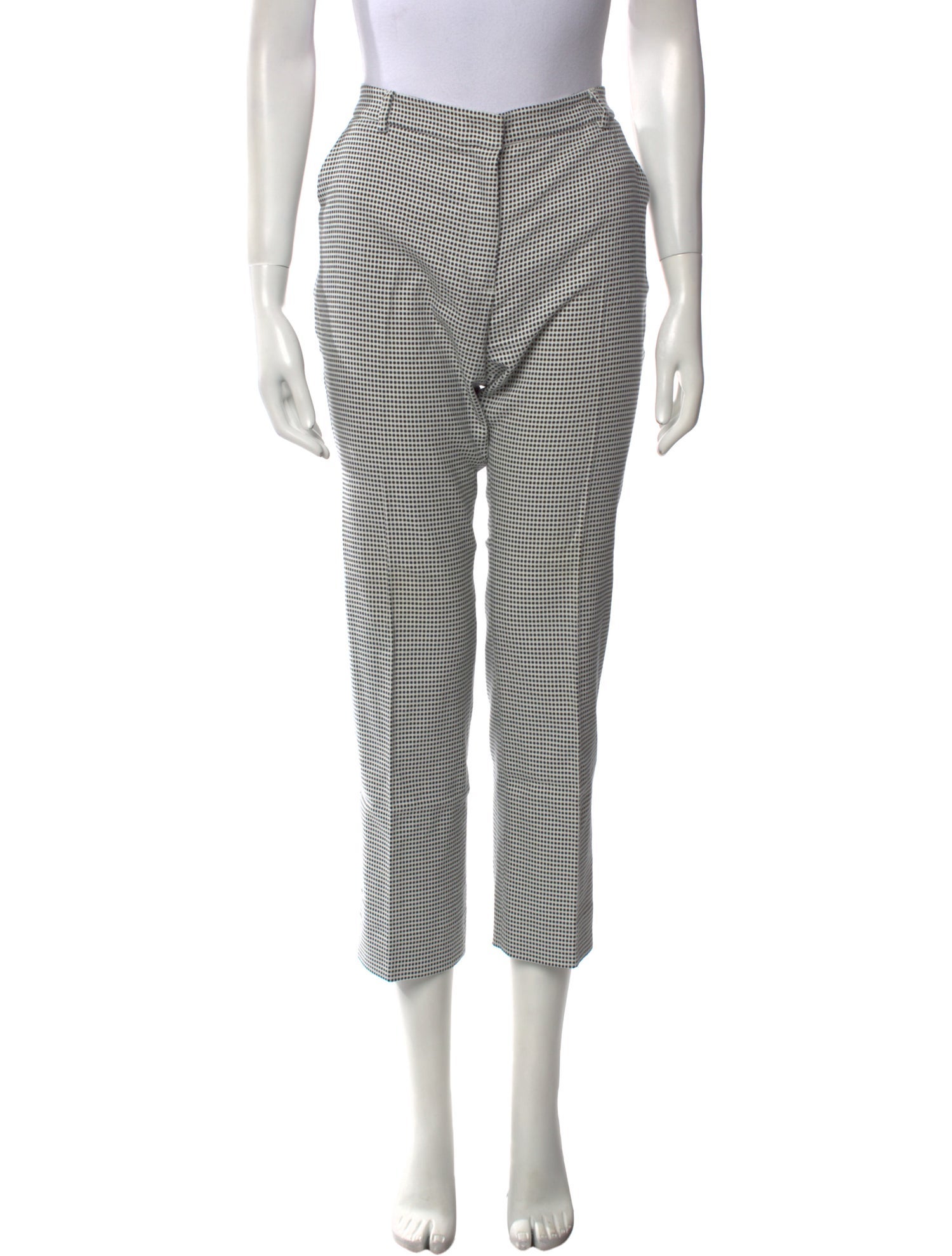 Weekend Max Mara Plaid Print Straight Leg Pants