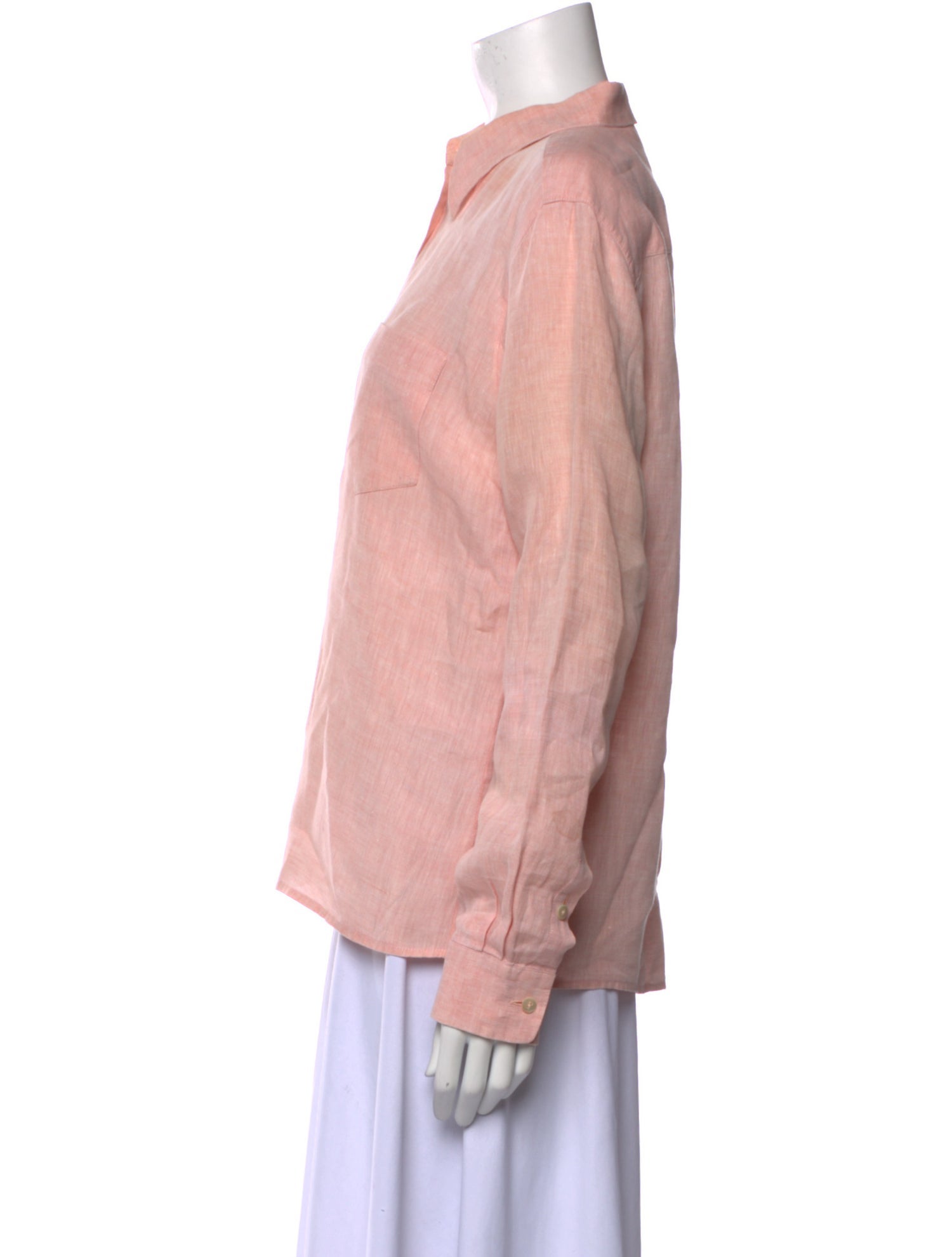 Weekend Max Mara Linen Long Sleeve Button-Up Top