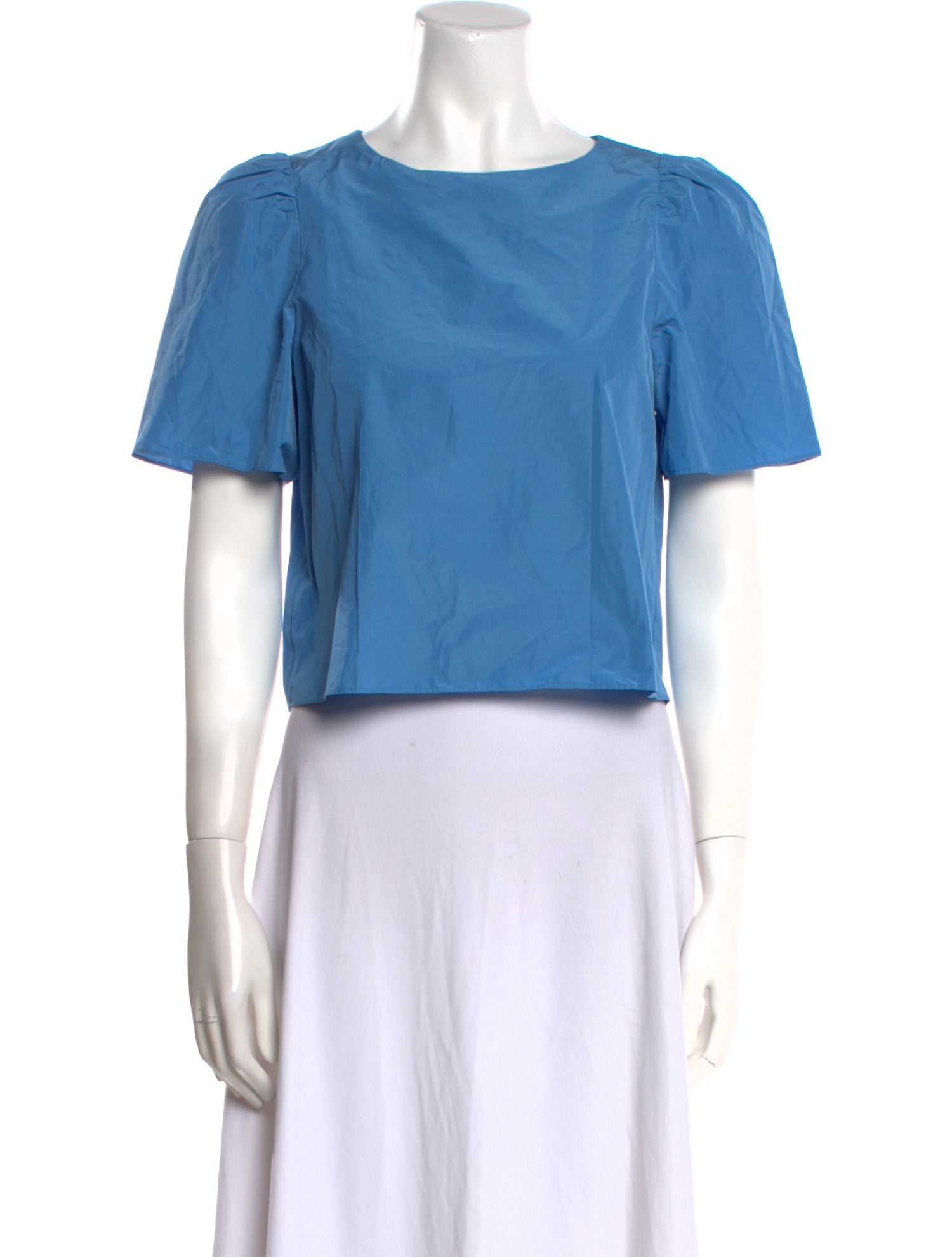 Weekend Max Mara Bateau Neckline Short Sleeve Crop Top