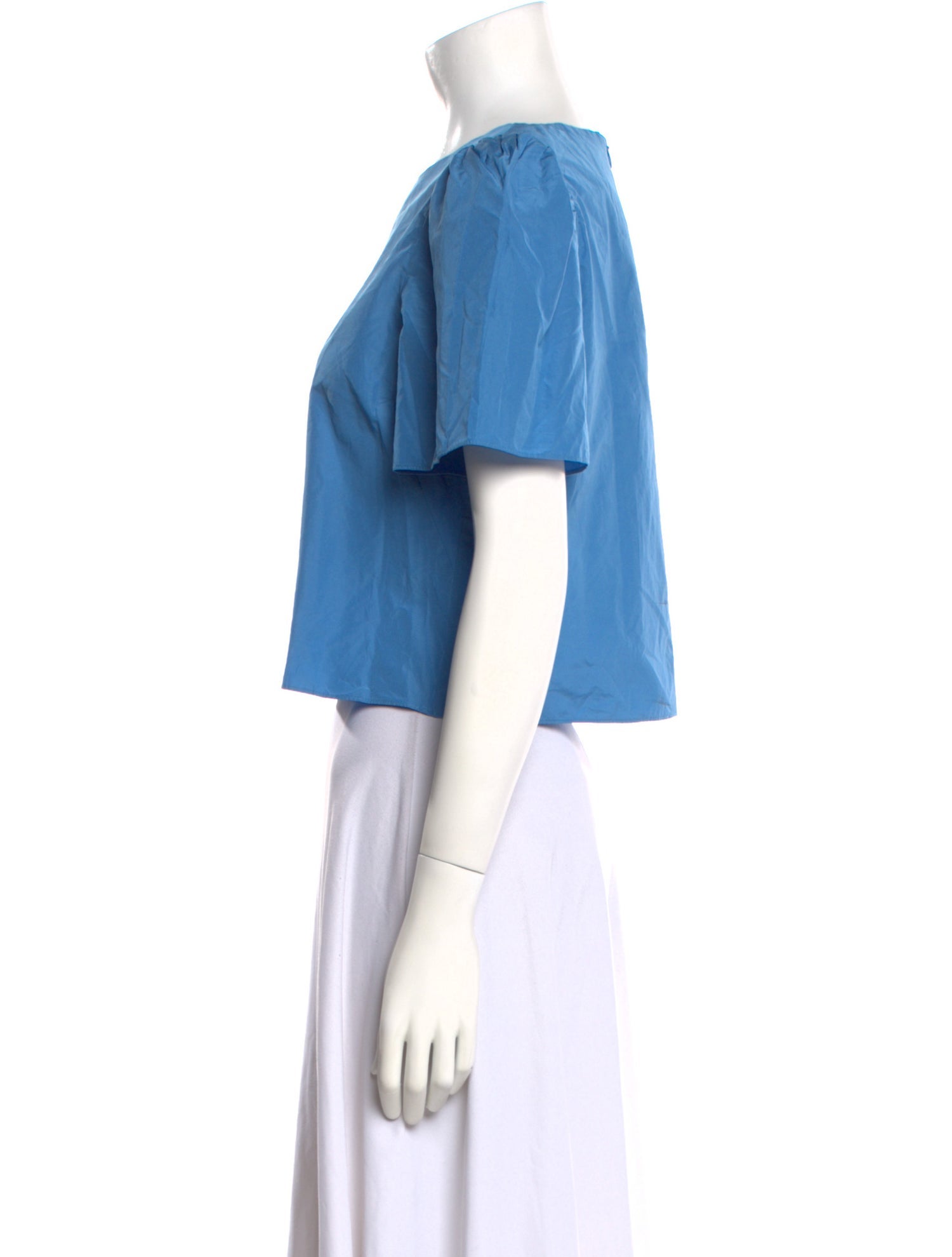 Weekend Max Mara Bateau Neckline Short Sleeve Crop Top
