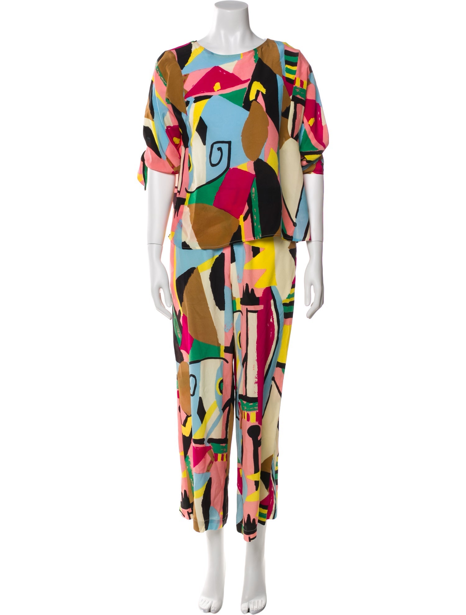 Weekend Max Mara Silk Printed Pant Set