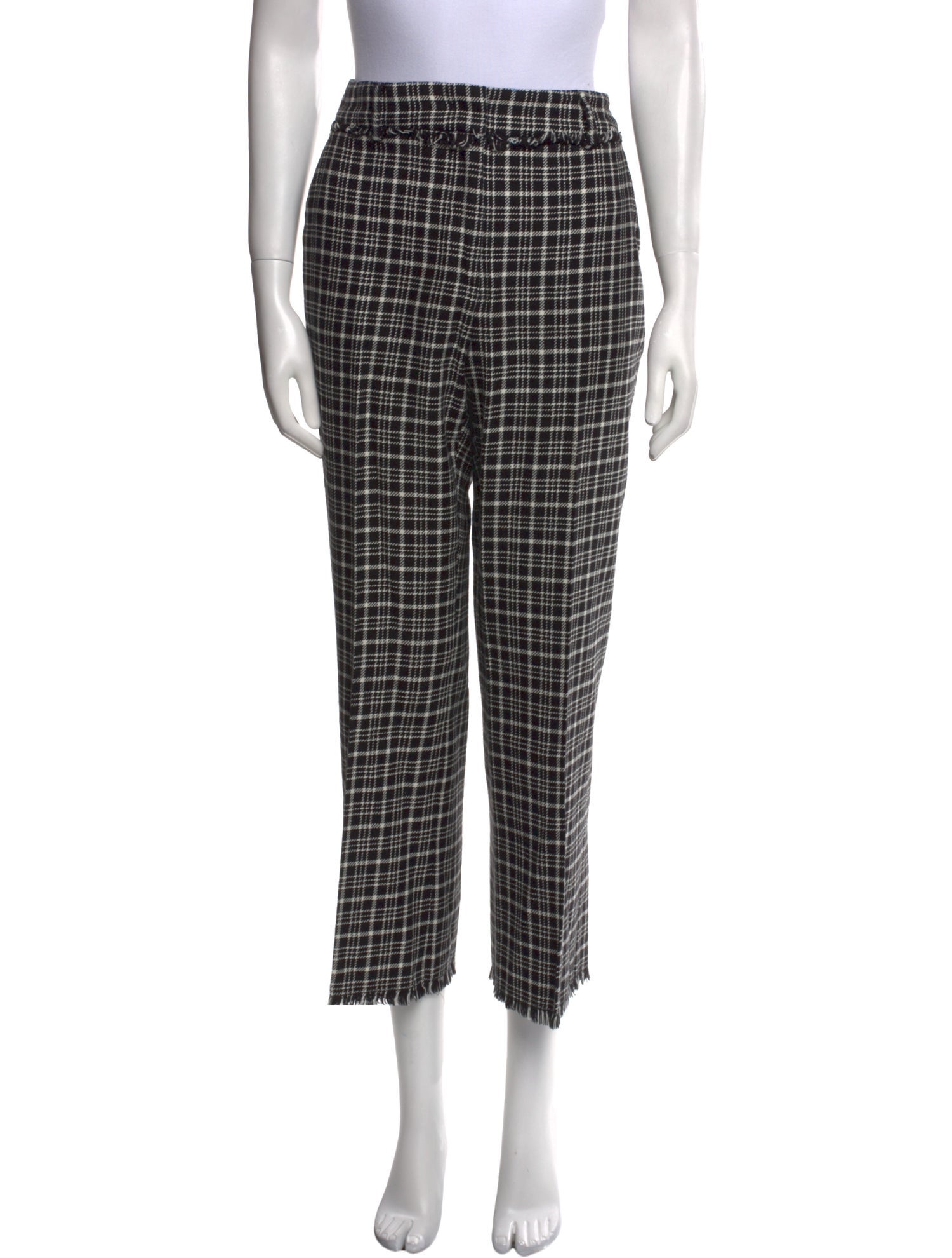 Weekend Max Mara Plaid Print Wide Leg Pants