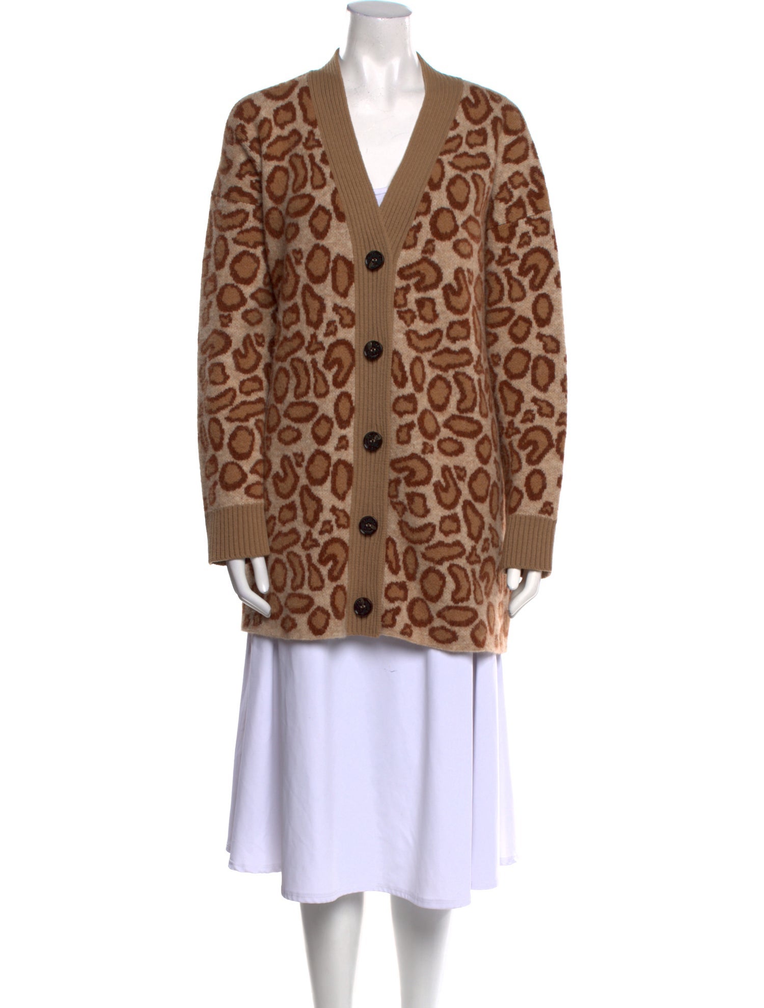Weekend Max Mara Animal Print V-Neck Sweater