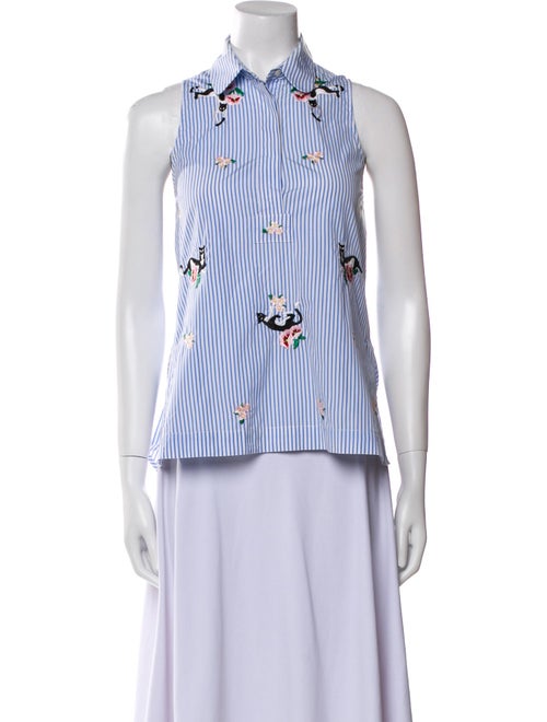 Weekend Max Mara Striped Sleeveless Button-Up Top