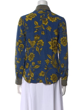 Weekend Max Mara Silk Floral Print Button-Up Top
