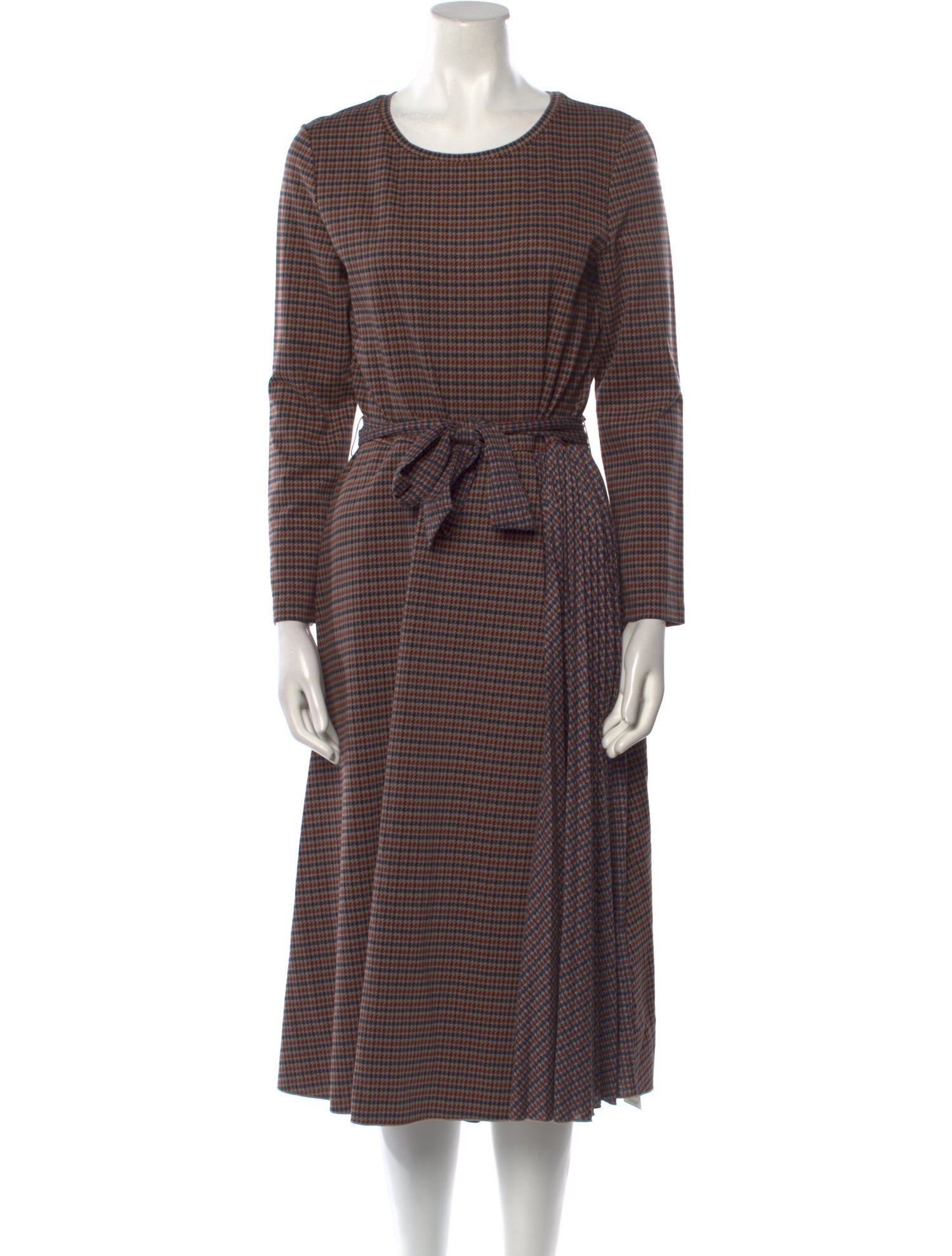 Weekend Max Mara Plaid Print Midi Length Dress