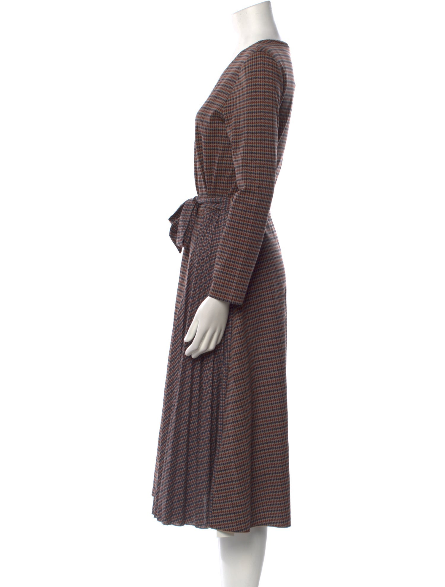 Weekend Max Mara Plaid Print Midi Length Dress