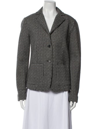 Weekend Max Mara Wool Houndstooth Print Blazer
