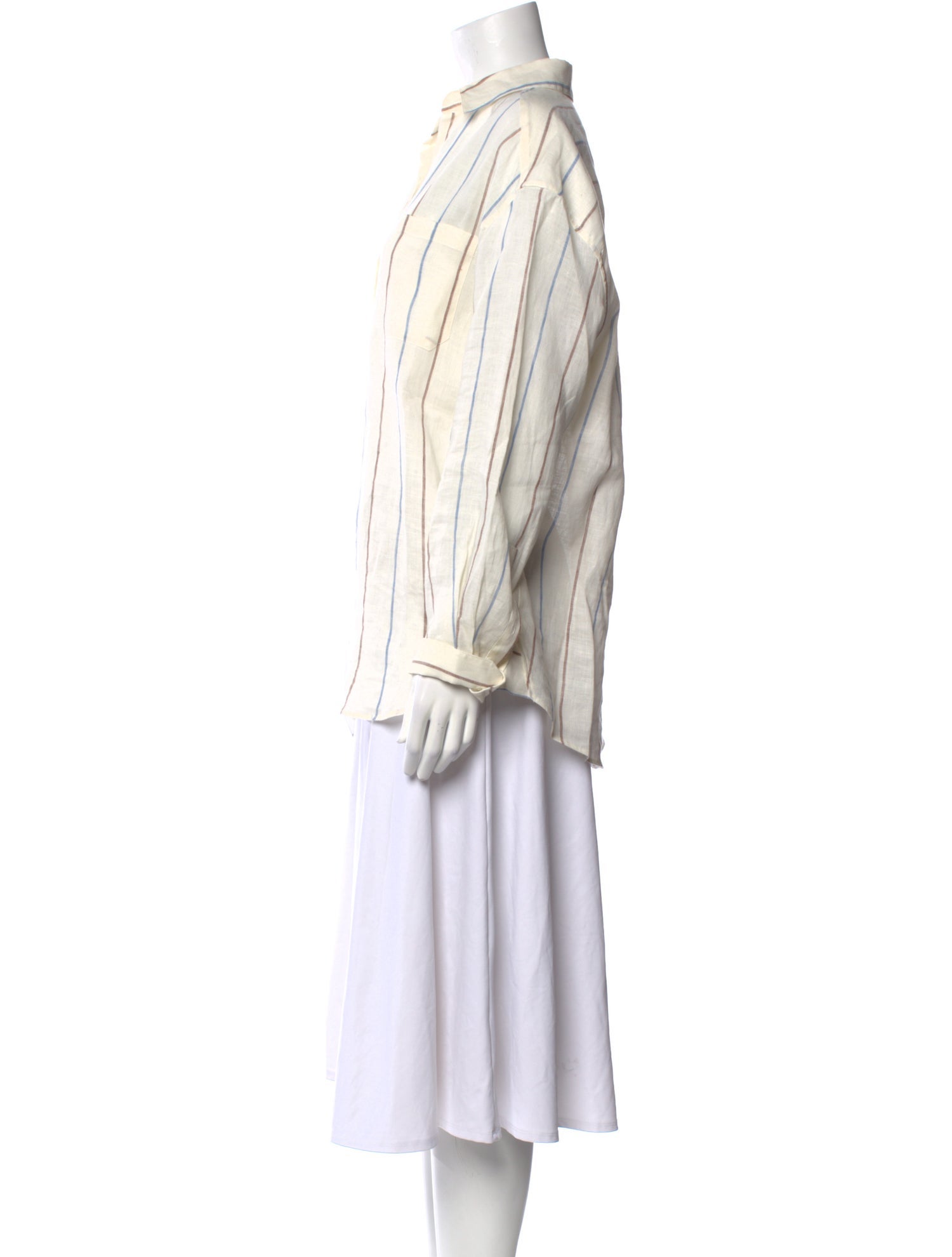 Weekend Max Mara Linen Striped Button-Up Top