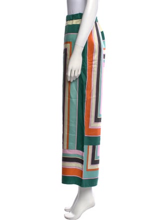 Weekend Max Mara Colorblock Pattern Wide Leg Pants