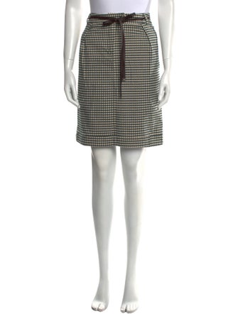 Weekend Max Mara Plaid Print Knee-Length Skirt