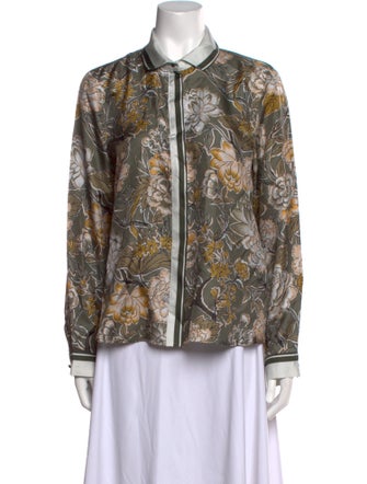 Weekend Max Mara Silk Printed Button-Up Top