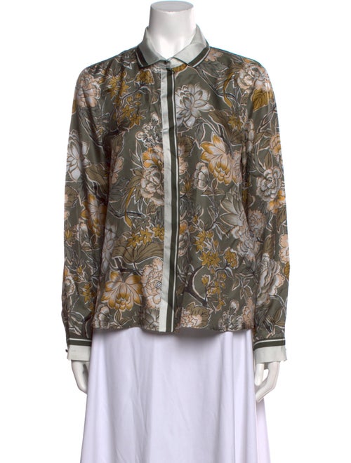Weekend Max Mara Silk Printed Button-Up Top
