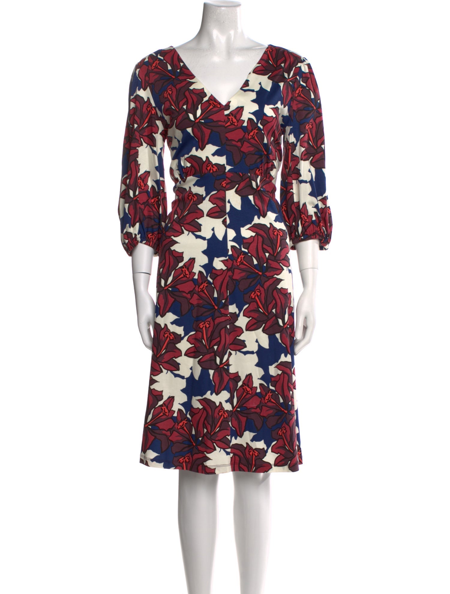 Weekend Max Mara Floral Print Knee-Length Dress