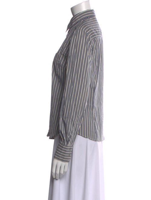 Weekend Max Mara Striped Long Sleeve Button-Up Top