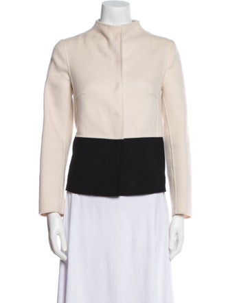 Weekend Max Mara Virgin Wool Colorblock Pattern Bomber Jacket