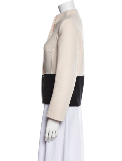 Weekend Max Mara Virgin Wool Colorblock Pattern Bomber Jacket