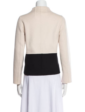 Weekend Max Mara Virgin Wool Colorblock Pattern Bomber Jacket