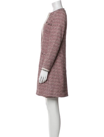 Weekend Max Mara Tweed Pattern Fringe Trim Accent Dress Set