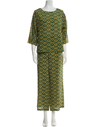 Weekend Max Mara Silk Printed Pant Set