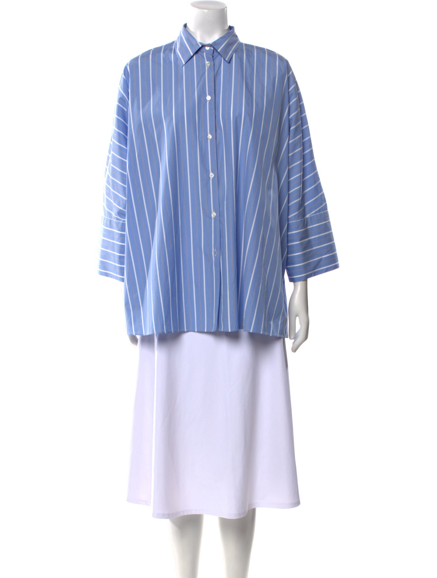 Weekend Max Mara Striped Long Sleeve Button-Up Top