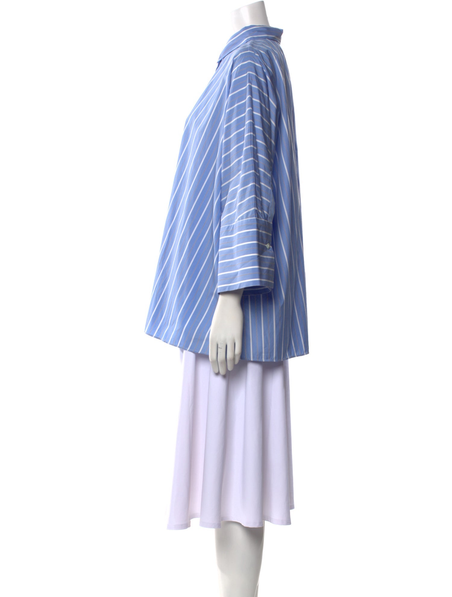 Weekend Max Mara Striped Long Sleeve Button-Up Top