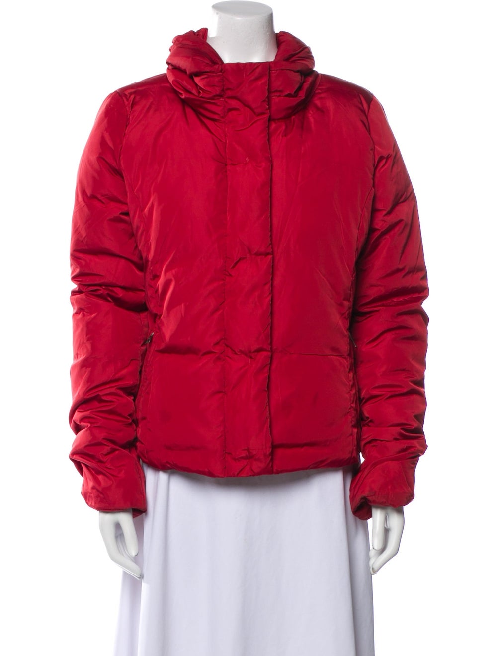 Weekend Max Mara Down Jacket Red Stand Collar - image 1