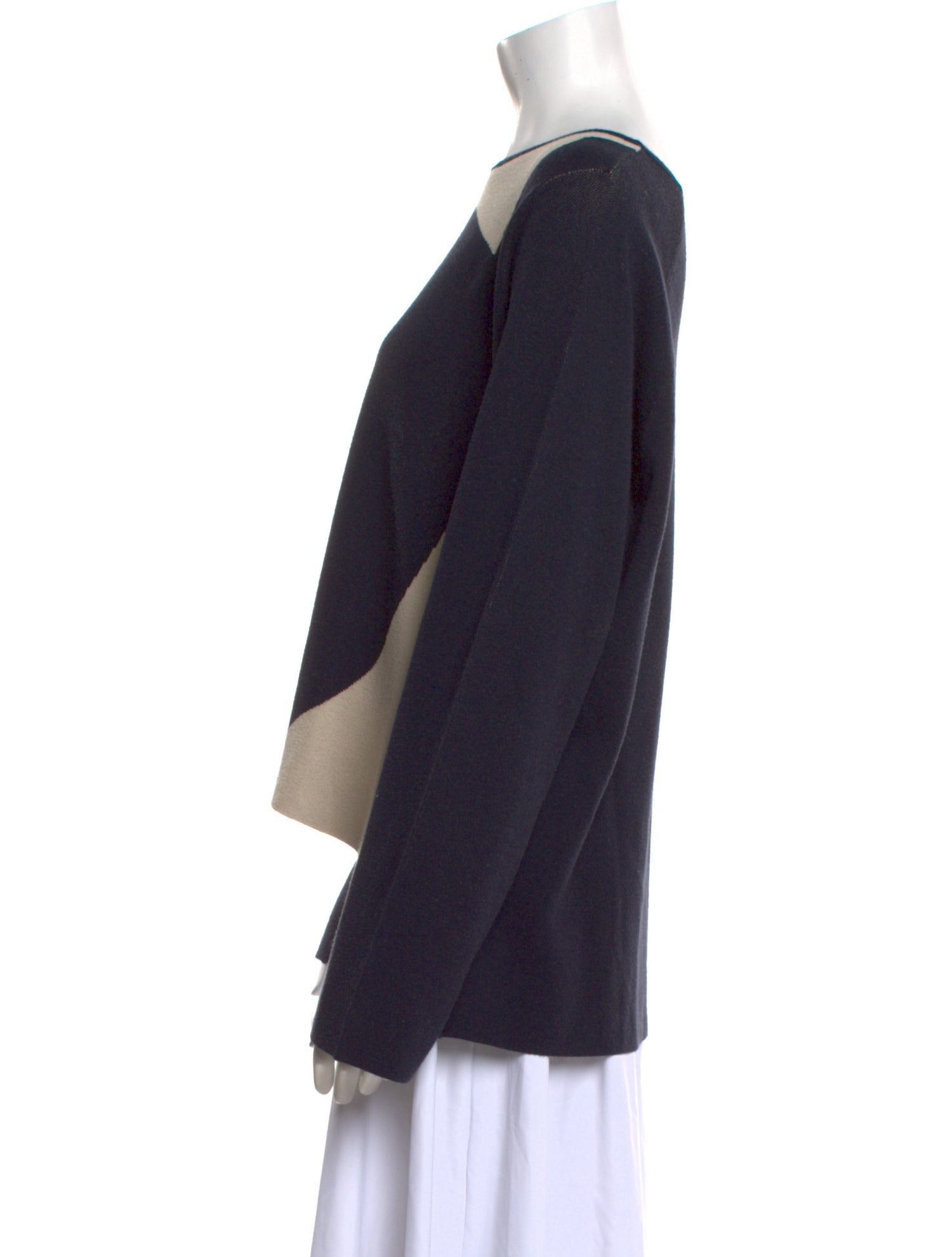 Weekend Max Mara Colorblock Pattern Bateau Neckline Sweater