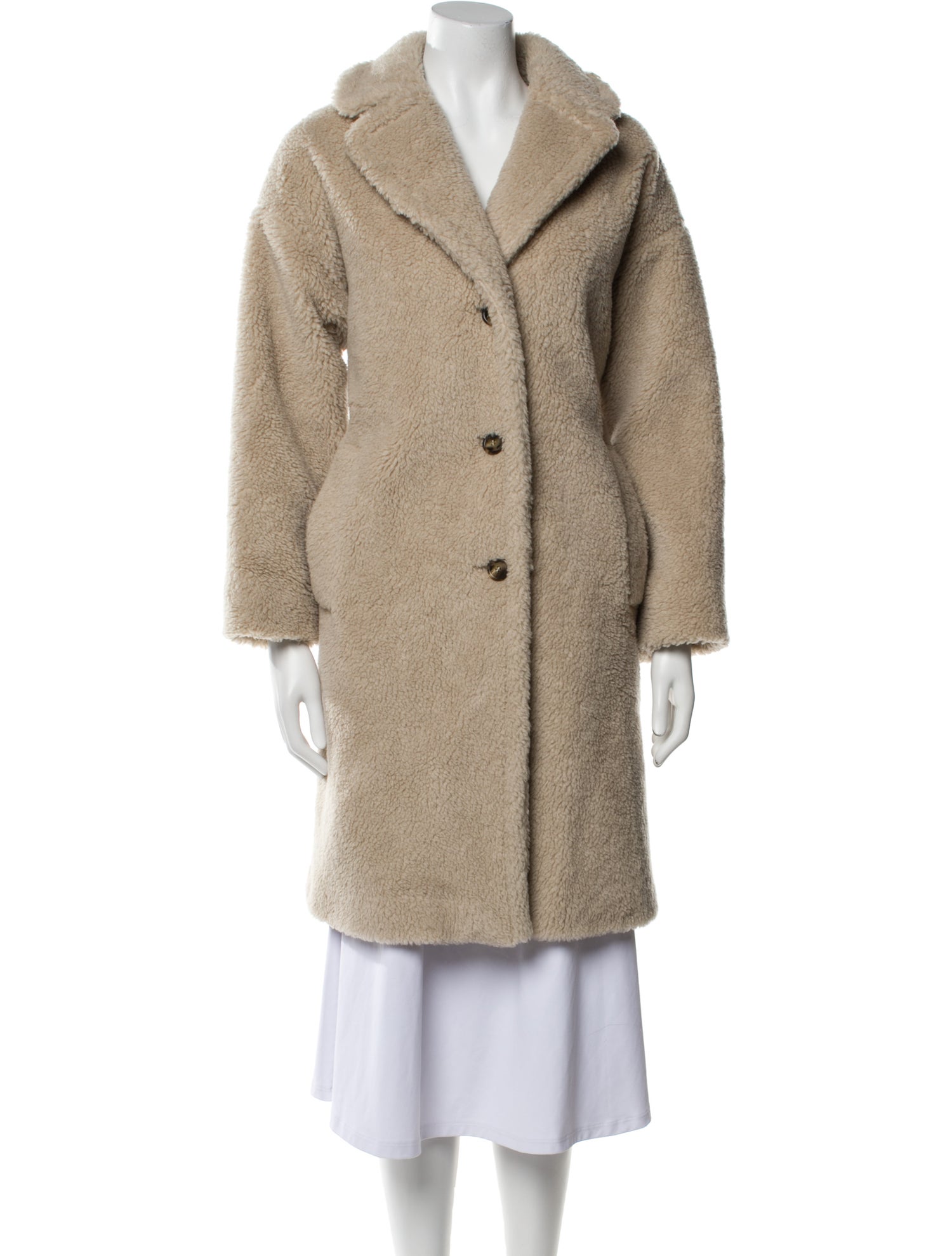 Weekend Max Mara Virgin Wool Faux Fur Coat