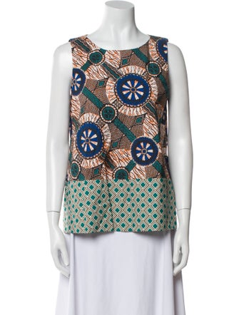Weekend Max Mara Printed Scoop Neck Top